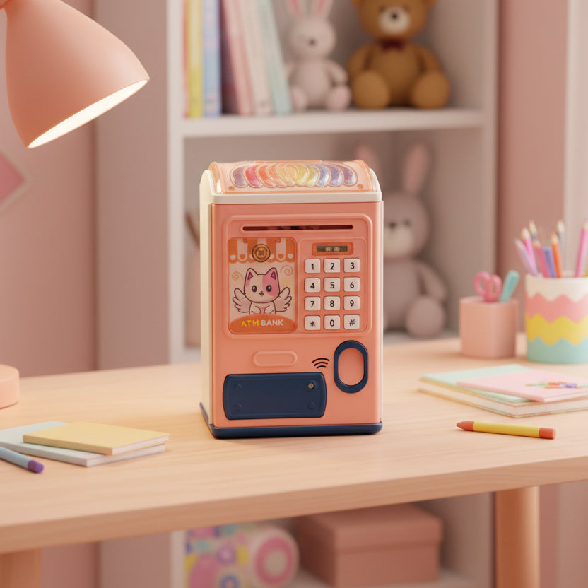 Electronic ATM Piggy Bank for Kids with Fingerprint & Password (MD8865)