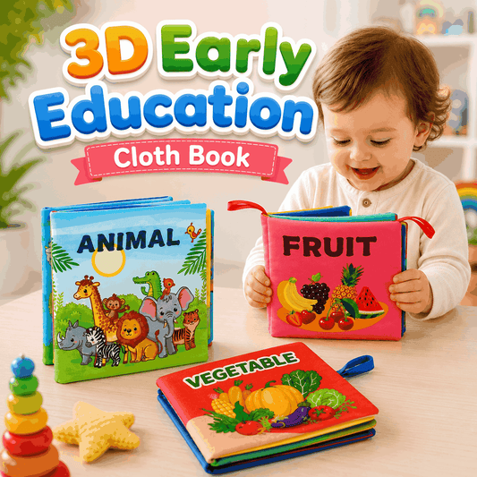 3D Early Education Cloth Book for Kids – Fruits,Animal and Vegetable Learning Book