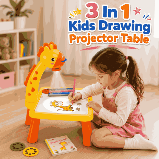 3-in-1 Kids Drawing Projector Table with Drawing and Tracing Board