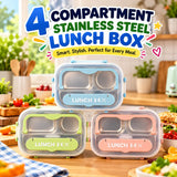 4 Compartment Stainless Steel Lunch Box (029-12)