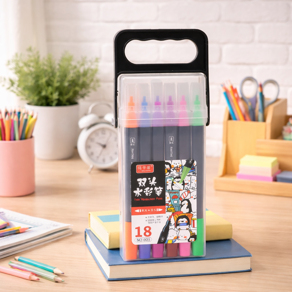 Twin Double Headed Water Color Markers - 18 PCS Set (605-18)