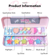 Kids Makeup & Stationery Box – 2-in-1 Pencil Case with Washable Eyeshadow Set (2962F)