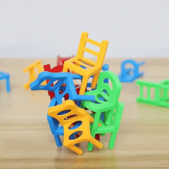 Stacking Chairs Balance Puzzle Battle Building Blocks Game (188D-60)