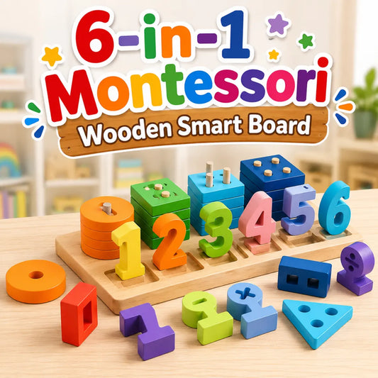 Wooden Number Board for Kids Counting Sorting Stacking Montessori Learning Toy
