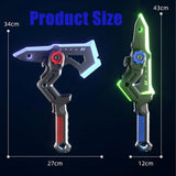 2-in-1 LED Transforming Axe & Sword Toy with Spray Effect for Kids (HY2555)