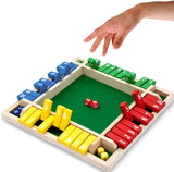 Shut The Box Dice Game – Wooden Family Math Board Game 2–4 Players (2025-39)