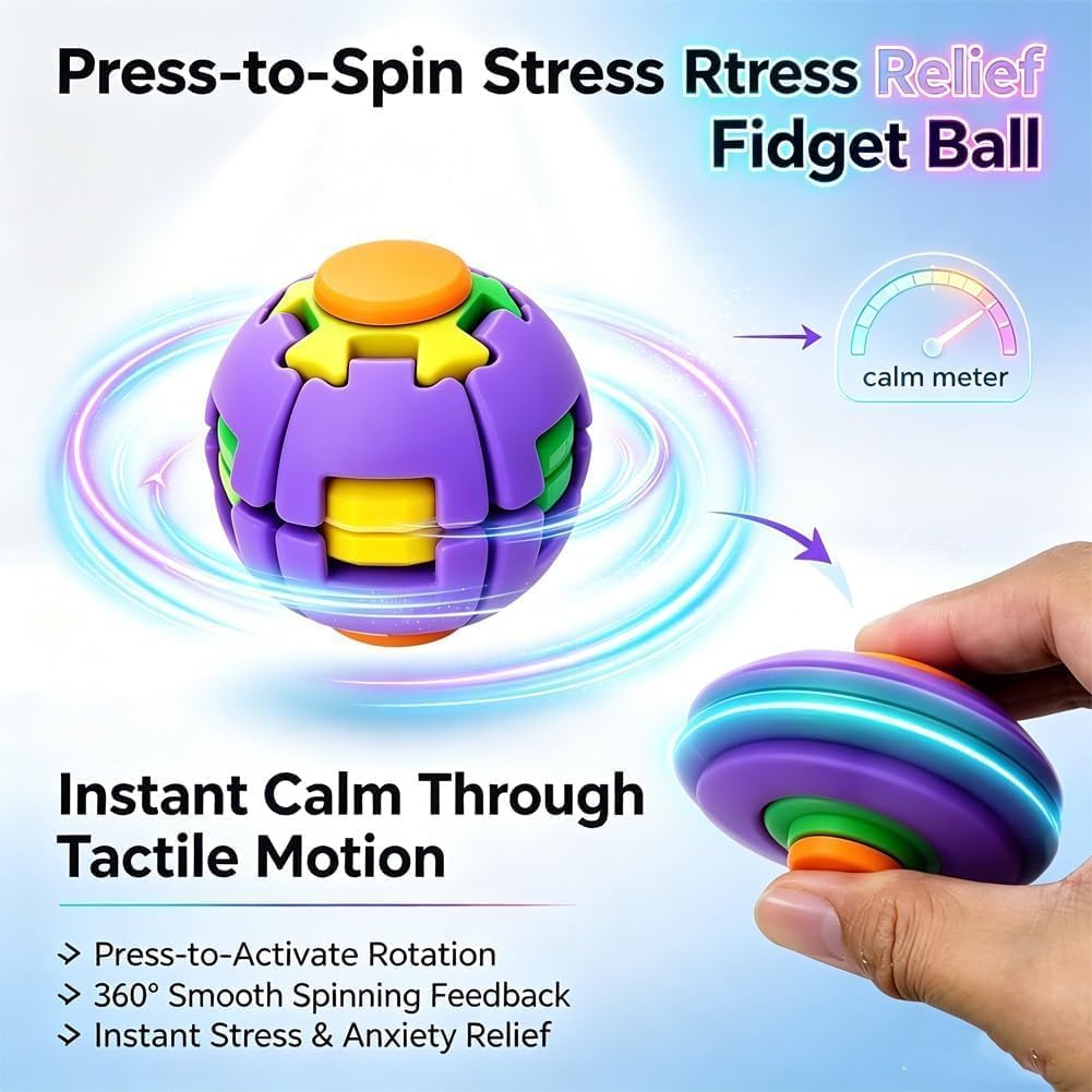 Colorful 3D Printed Press Fidget Spinner Ball (Random Color | 223)
