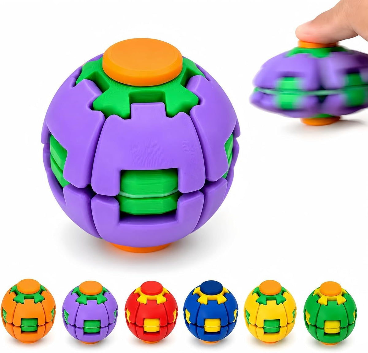 Colorful 3D Printed Press Fidget Spinner Ball (Random Color | 223)