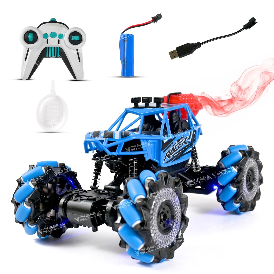 2.4GHz RC Stunt Climbing Truck with Smoke & LED Lights (Random Color | 3688-P116A)