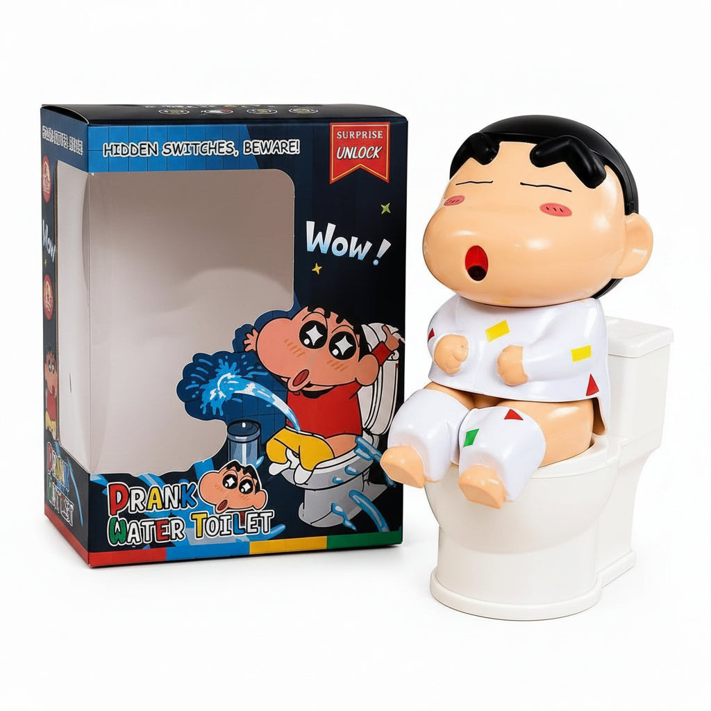 Toilet Shin-chan Prank Toy Funny Hidden Water Spray Surprise Novelty Toy for Kids and Adults