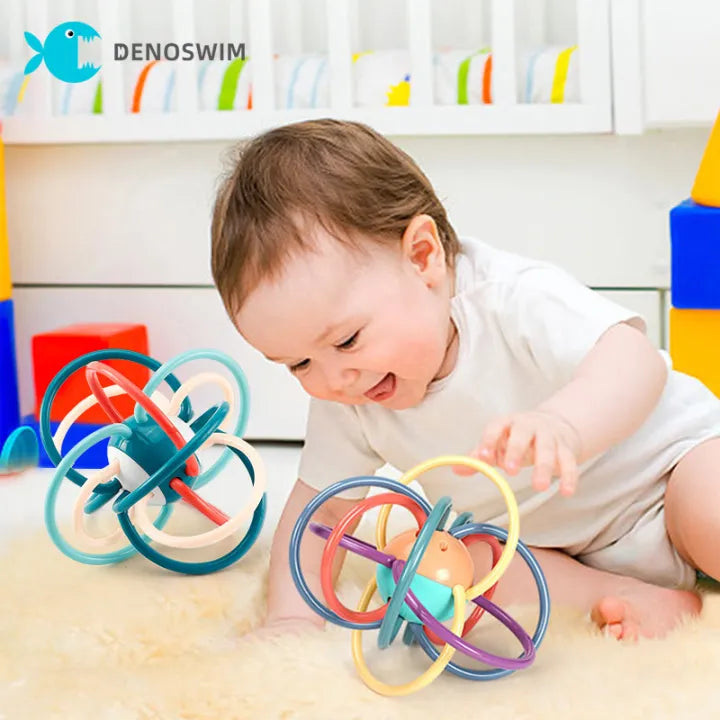 Huanger Activity Baby Teething Ring Rattle Toy (HE0104)