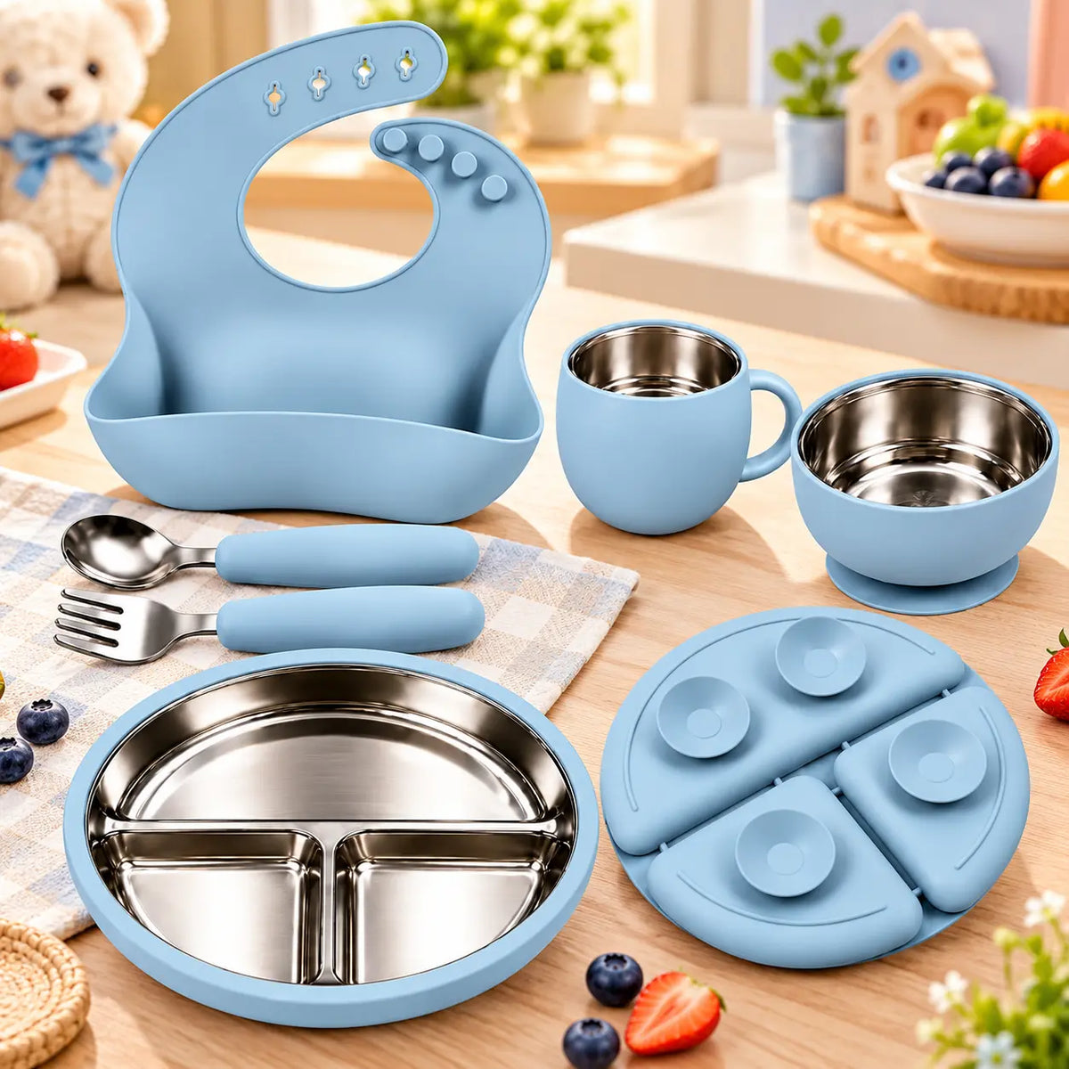 Stainless Steel Baby Feeding Set 6pcs (CC214)