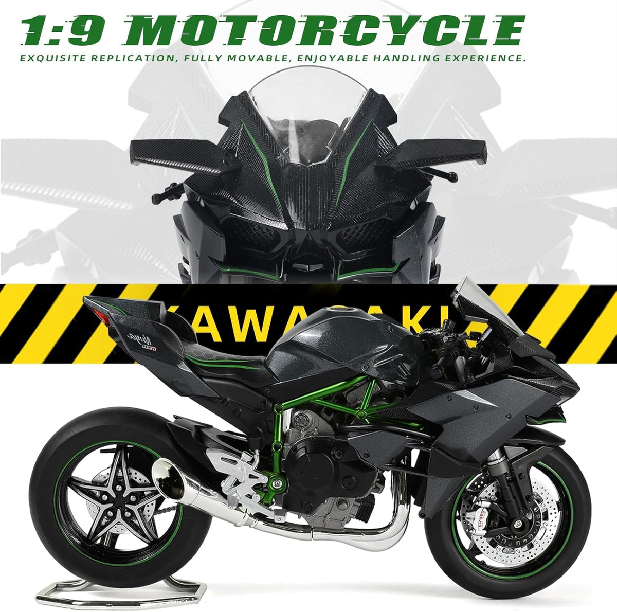 Kawasaki Ninja H2R 1:9 Diecast Collection Premium Bike Model (0754-1)