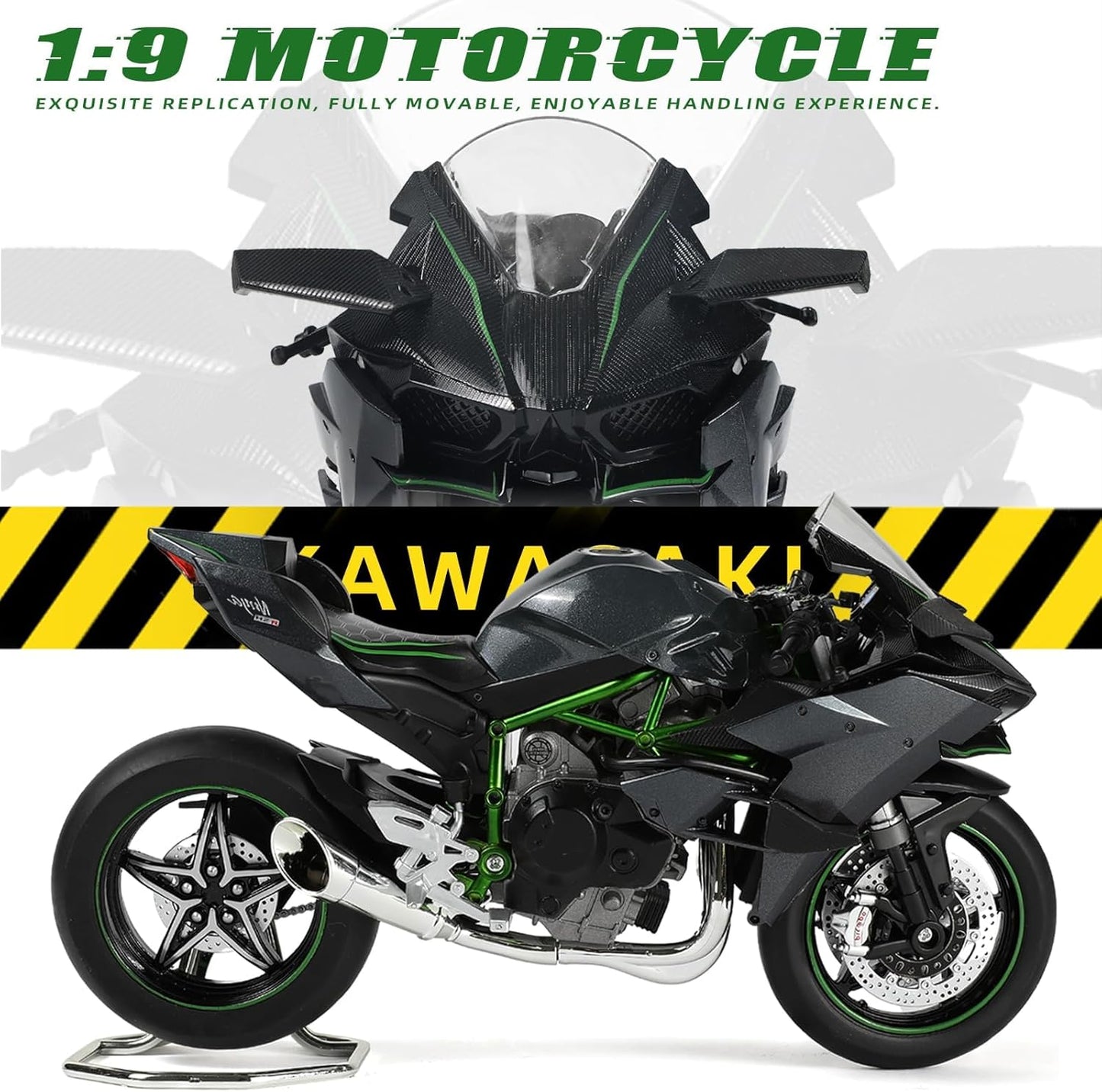 Kawasaki Ninja H2R 1:9 Diecast Collection Premium Bike Model (0754-1)