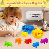 Animal Counting, Color Sorting & Matching Game with Rainbow Bowls