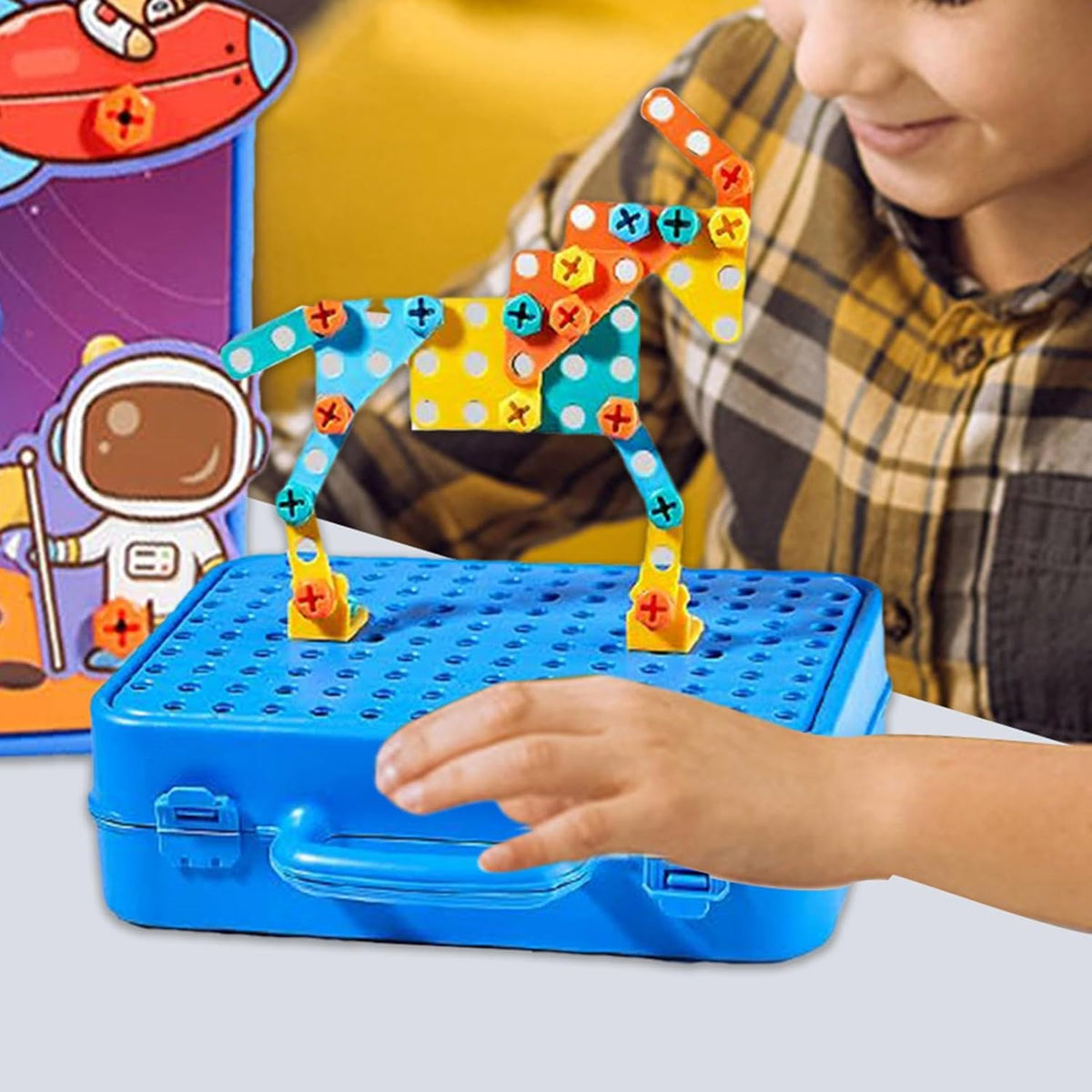 Creative 3D Drill Toy Set Space Simulation Screw Tool Box Random (232pcs)