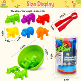 Animal Counting, Color Sorting & Matching Game with Rainbow Bowls