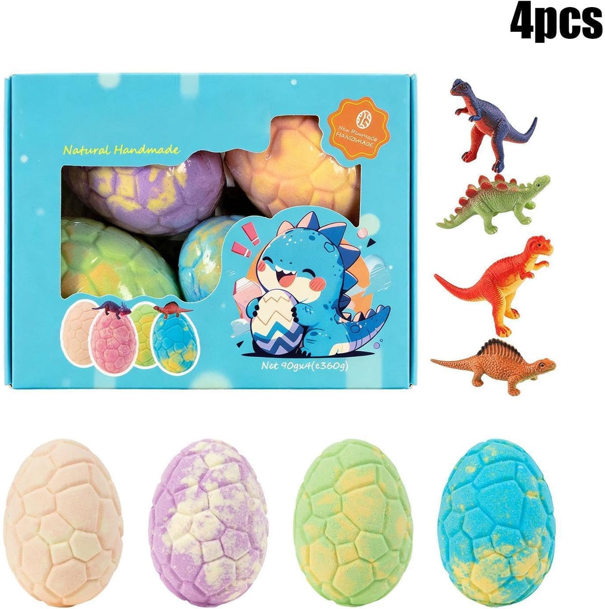 Kids Dino Egg Bath Bombs with Surprise Toys Inside  (KL9004)