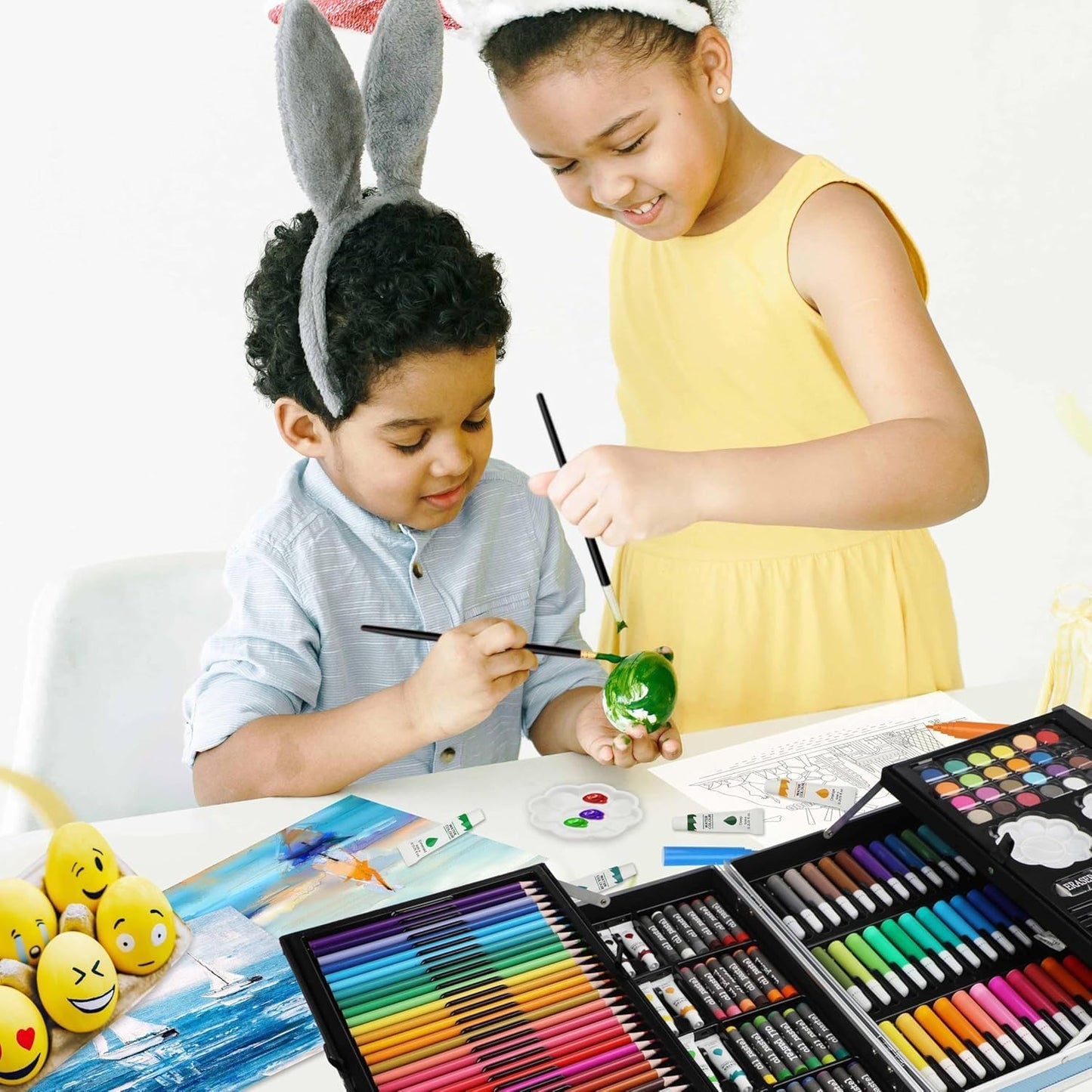 145-Piece Kids Coloring, Drawing & Painting Art Kit - Toynix