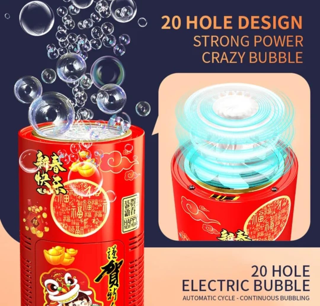 20 Hole Automatic Bubble Machine for Kids – LED Light Bubble Maker Toy (333-23)