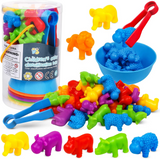 Animal Counting, Color Sorting & Matching Game with Rainbow Bowls