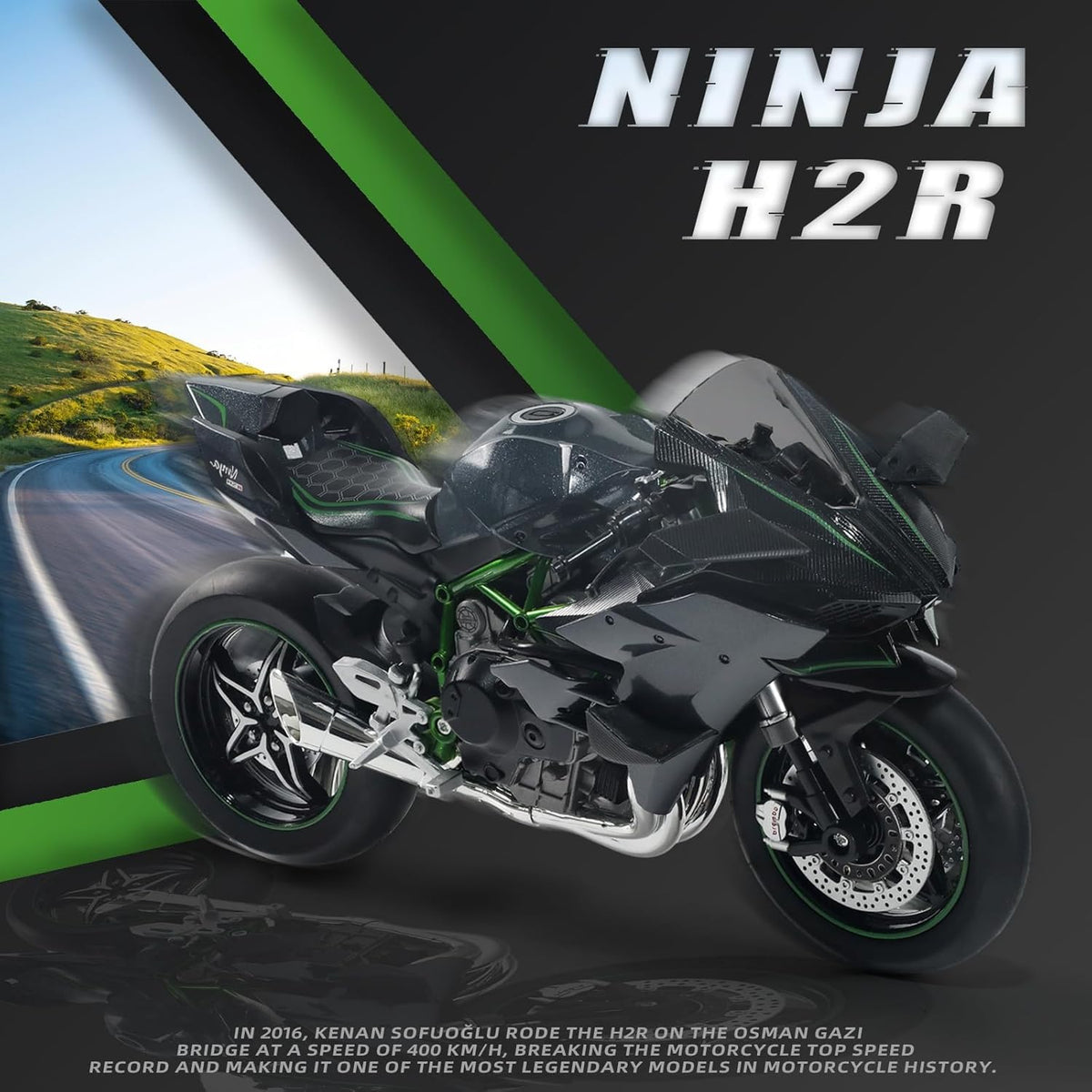 Kawasaki Ninja H2R 1:9 Diecast Collection Premium Bike Model (0754-1)