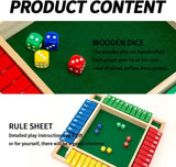 Shut The Box Dice Game – Wooden Family Math Board Game 2–4 Players (2025-39)