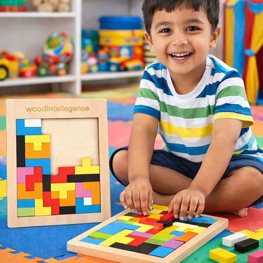 Wooden Intelligence 40 Pcs Russian Puzzle Blocks