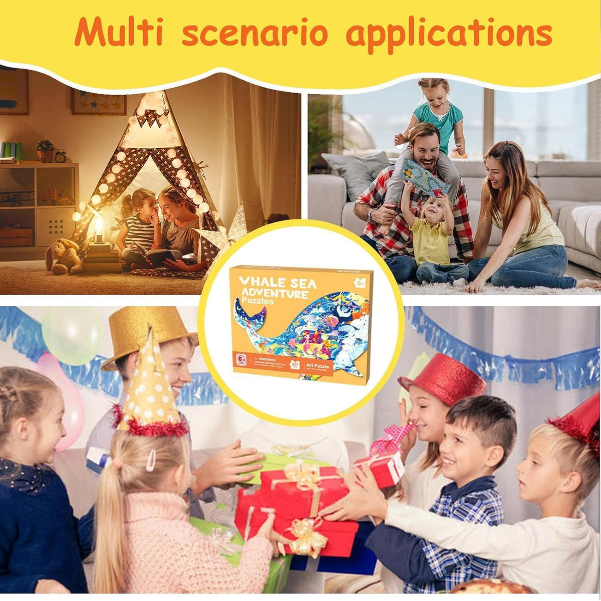 277 Pcs Whale Sea Adventure Shaped Jigsaw Puzzle for Kids (88635)