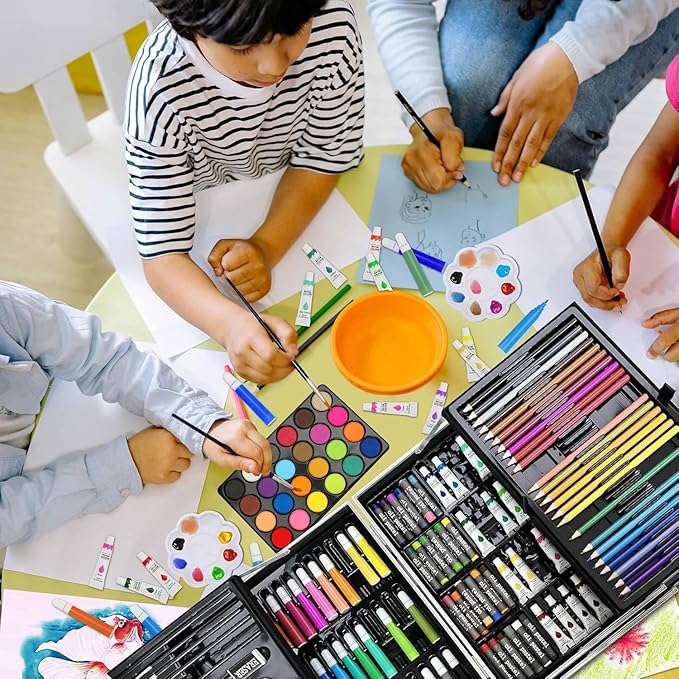 145-Piece Kids Coloring, Drawing & Painting Art Kit - Toynix