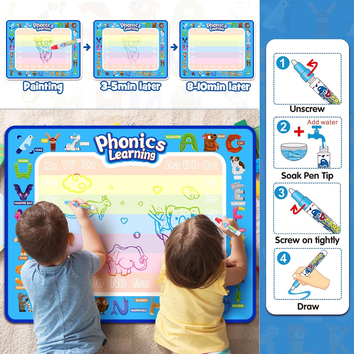 Magical Water Canvas Doodle Mat For Kids
