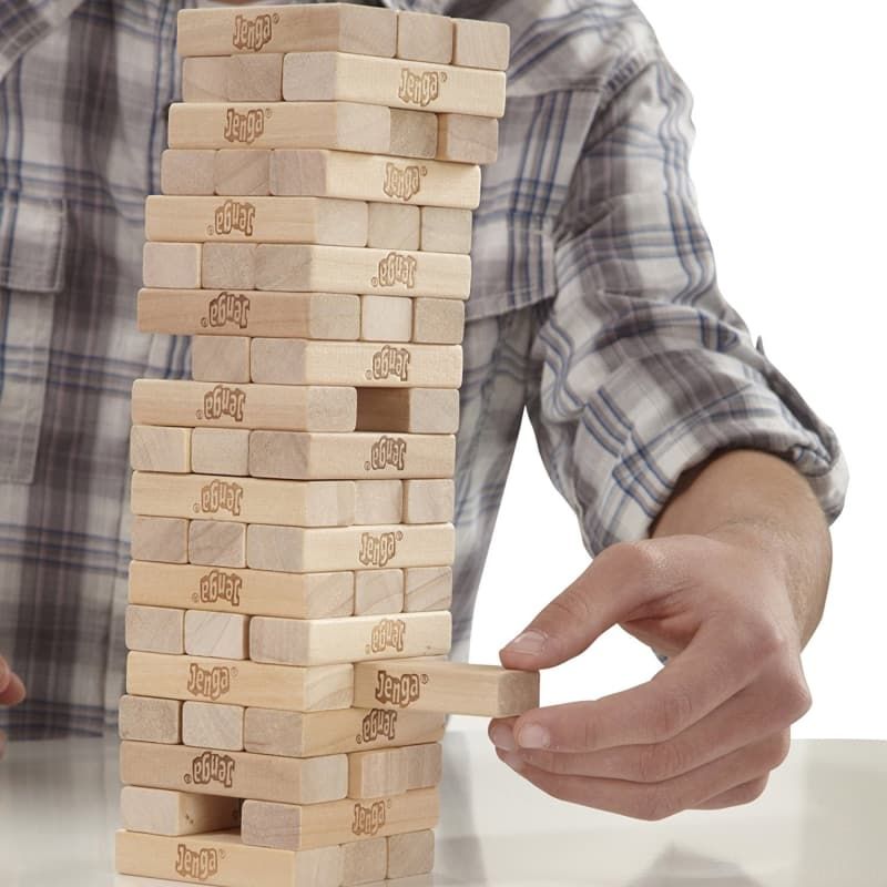 Classic Jenga Wooden Stacking Tower Board Game for Kids & Adults - Toynix