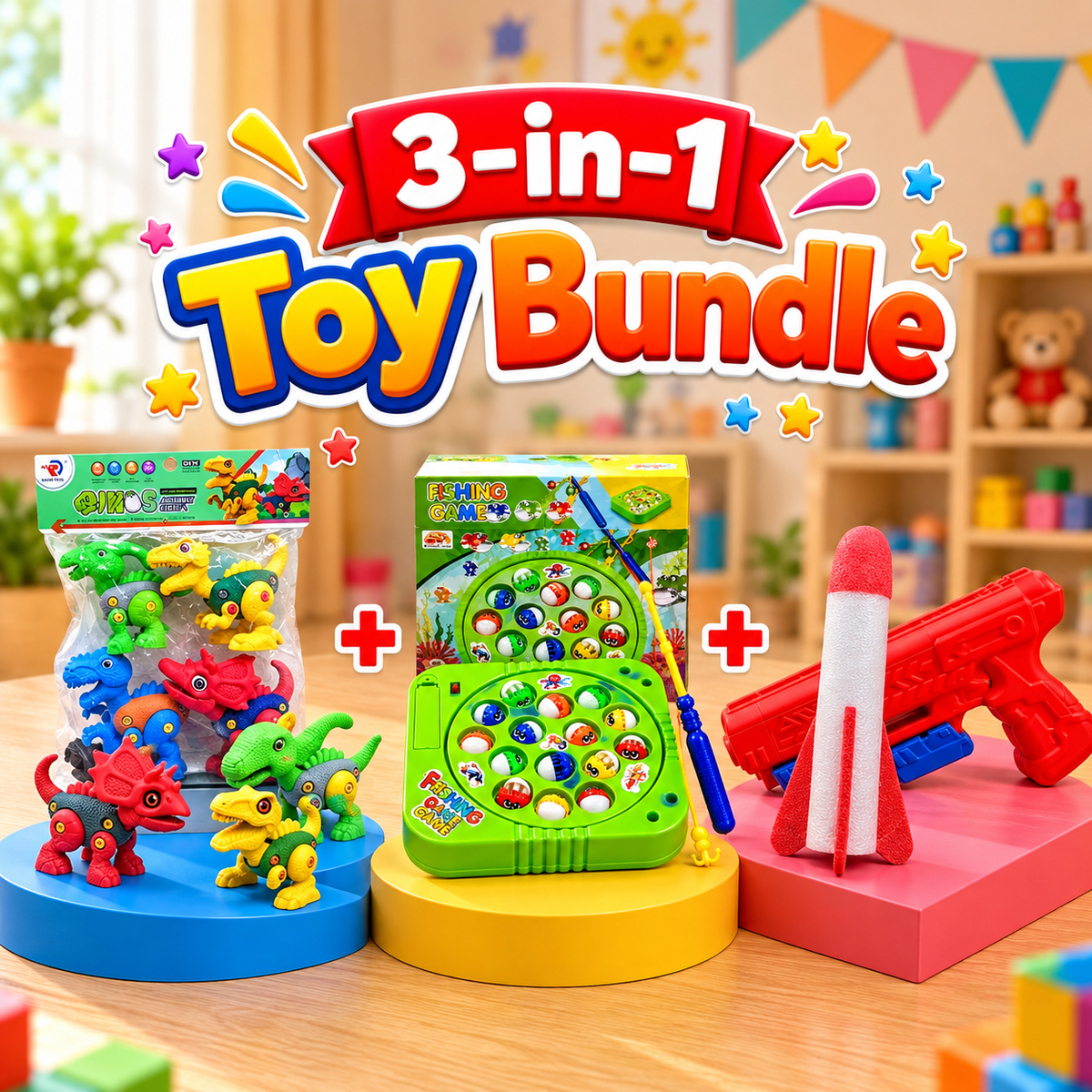 3-in-1 Kids Fun & Adventure Toy Bundle (RL589-26D/AA8249/FM-24)