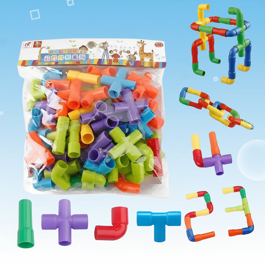 Colorful Creative Pipe Puzzle Building Blocks for Kids (5115AB)