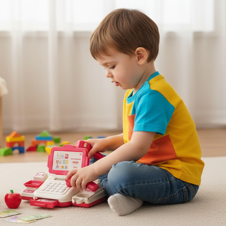 Kids multifunctional cash register toy set