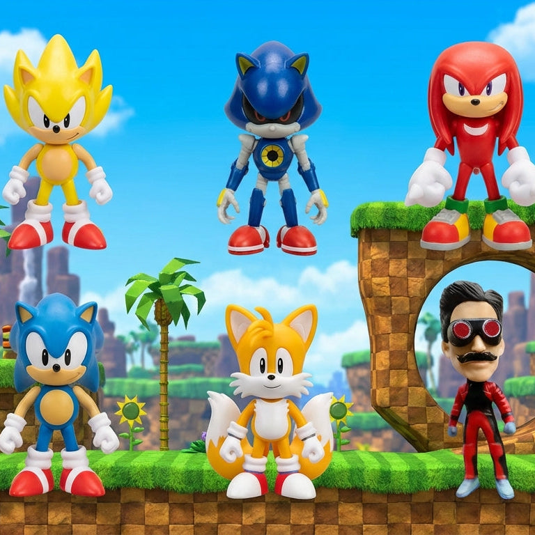 Cute Sonic The Hedgehog PVC Character Toy Figure and Models