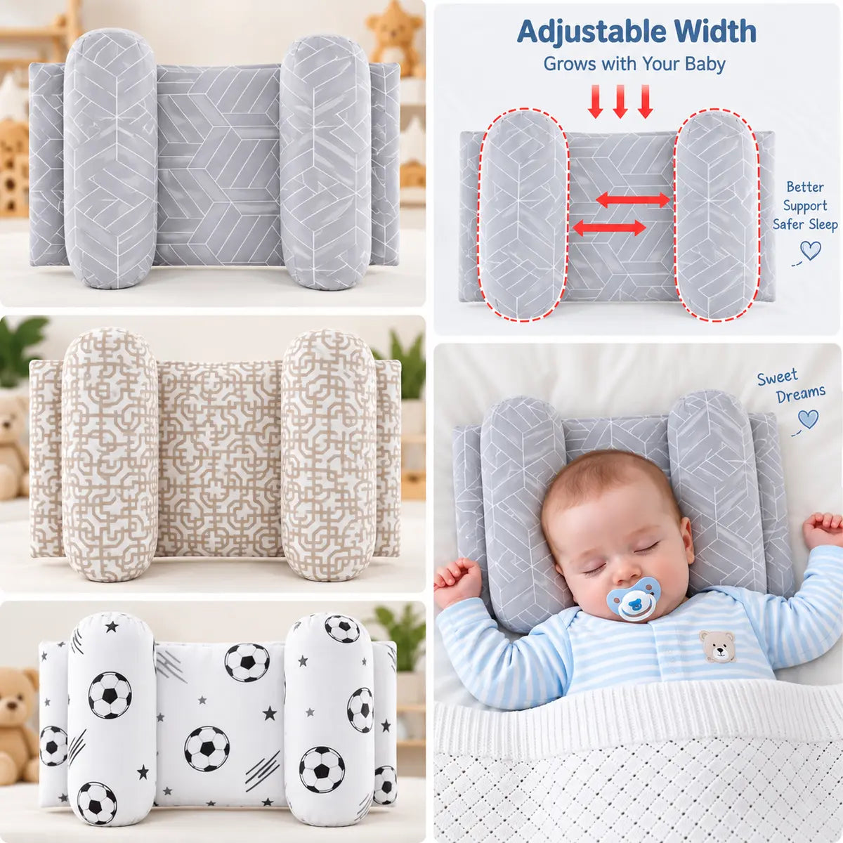 Adjustable Baby Head Shaping Soft Pillow