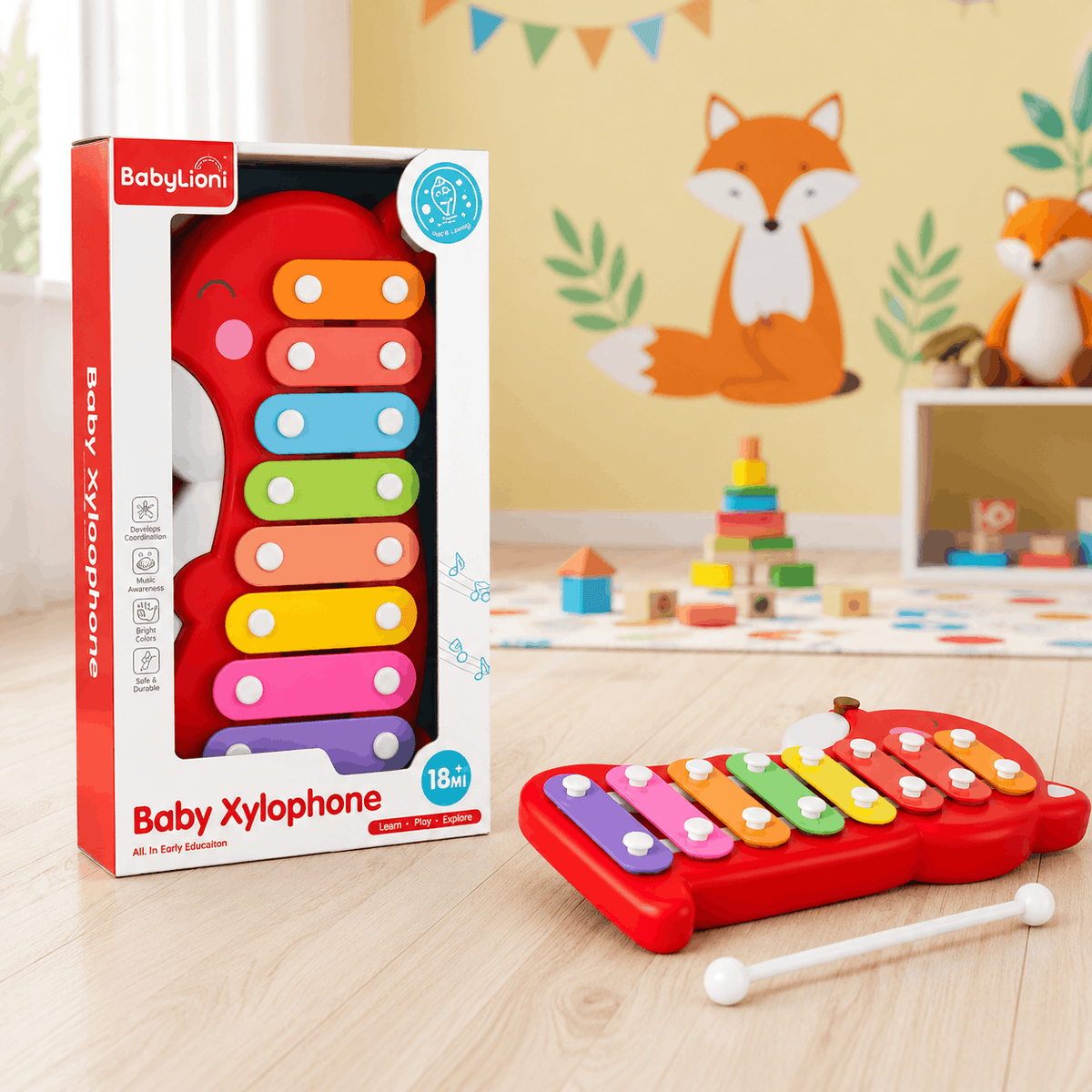 Cute Animal Baby Piano Xylophone Musical Toy for Kids (BL8002B)