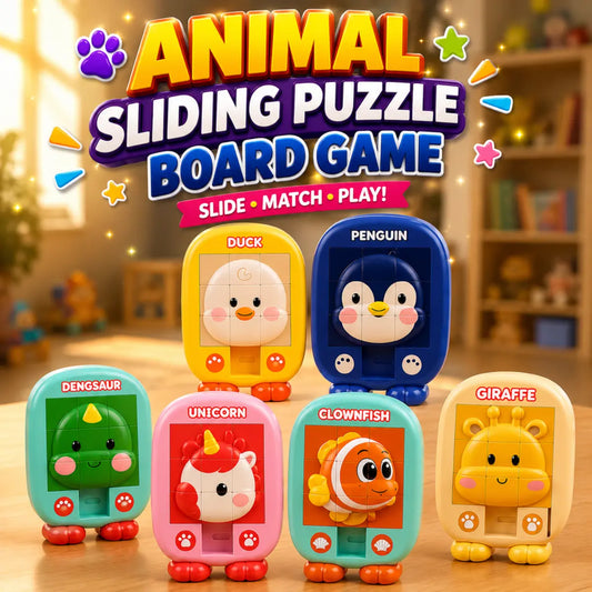 Animal Sliding Puzzle Board Game for Kids Random Design Brain and Matching Puzzle Toy