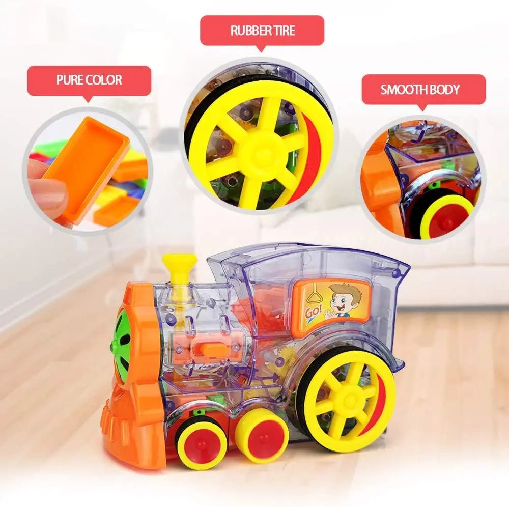 Automatic Domino Brick Laying Toy Train (7012W)