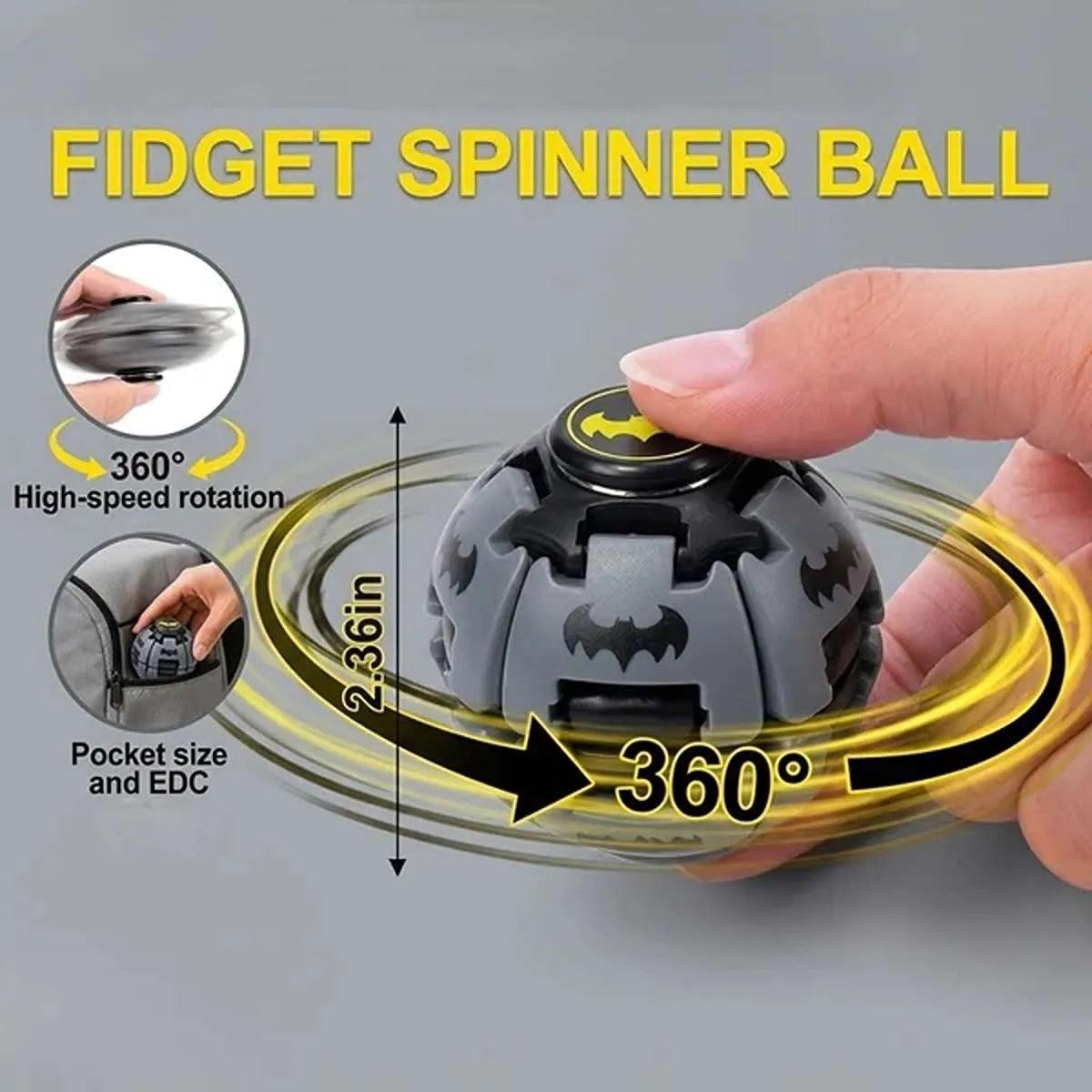 Avengers Press and Spin 3D spinning fidget ball with superhero-inspired designs
