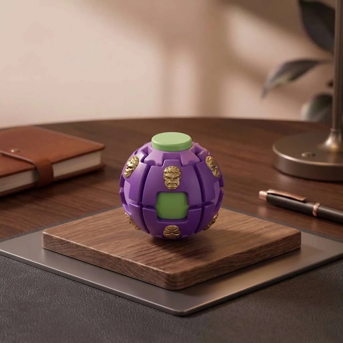 Avengers Press and Spin 3D spinning fidget ball with superhero-inspired designs