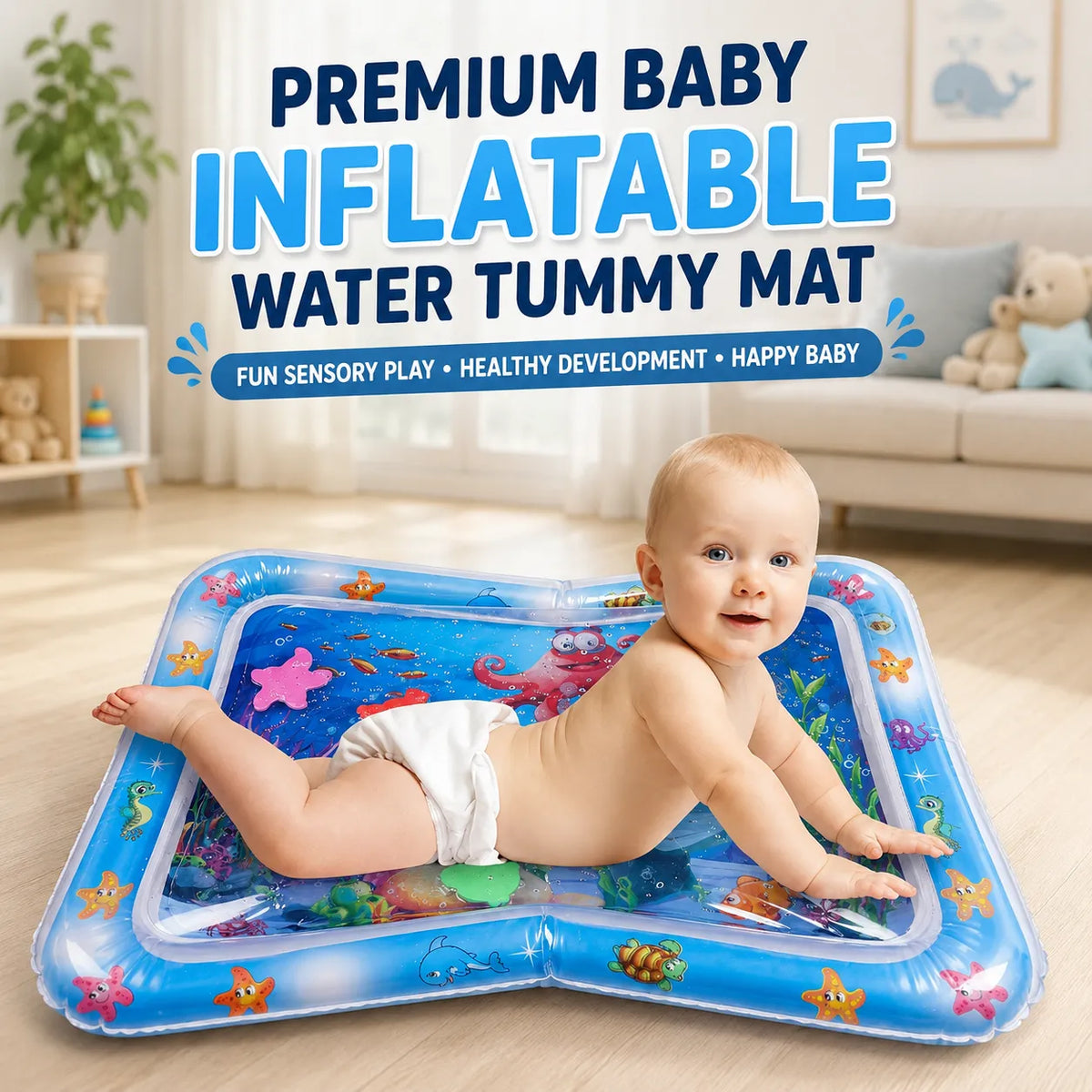 premium baby inflatable water tummy time sensory play mat Pakistan