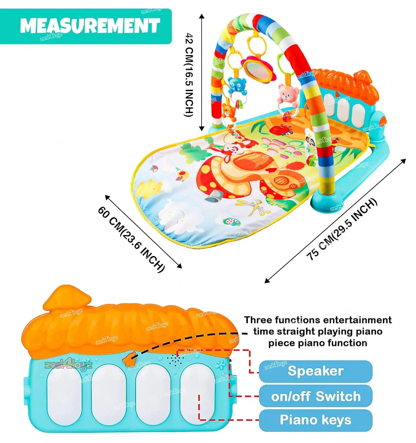 Baby Piano Play Gym Mat - Toynix