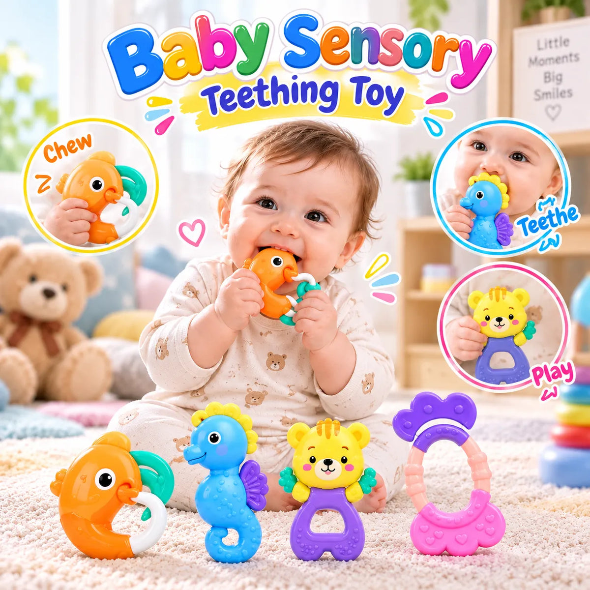 Baby Sensory Teething Toy Set (HX006)
