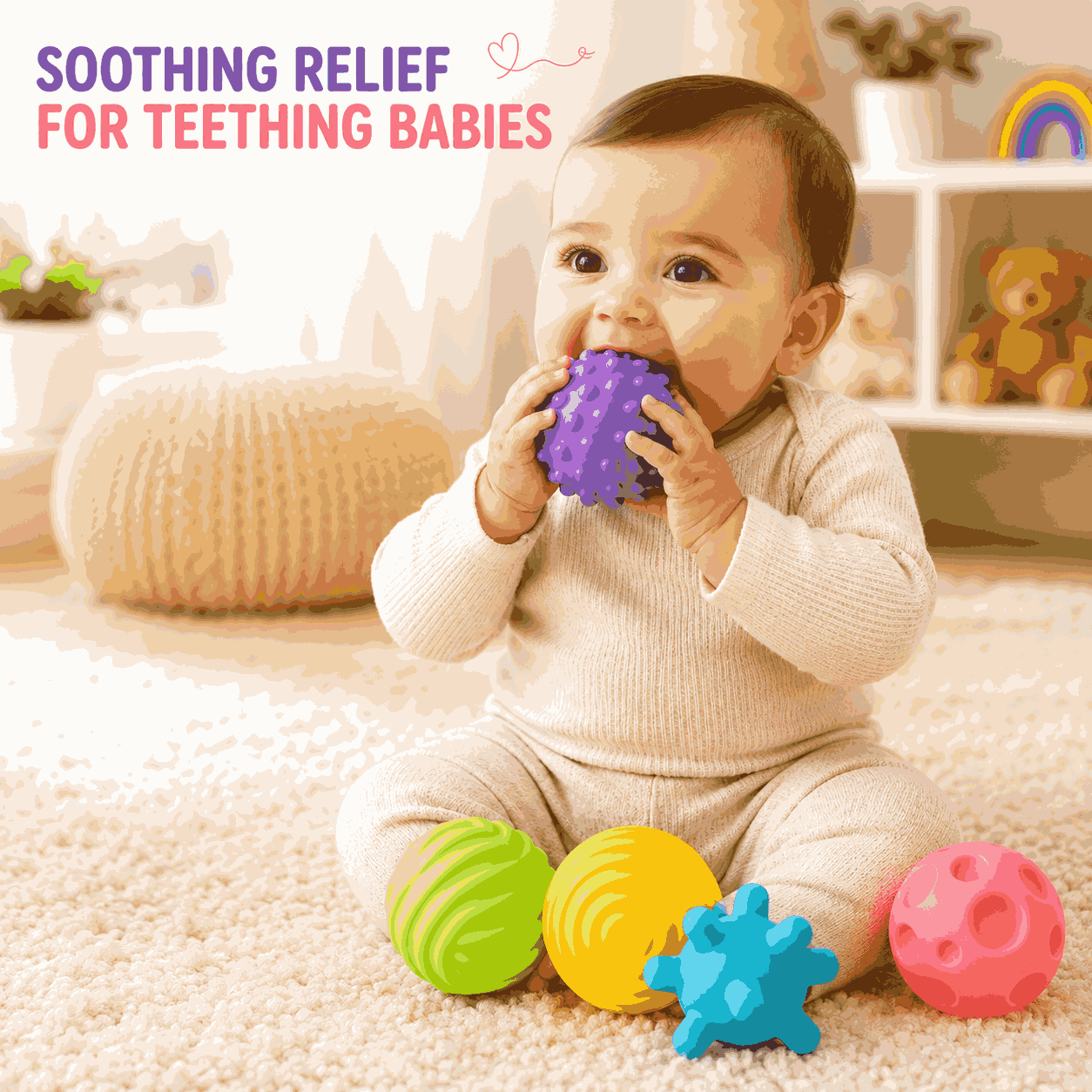 Baby Soft Squeeze Balls Colorful Textured Sensory Balls for Kids
