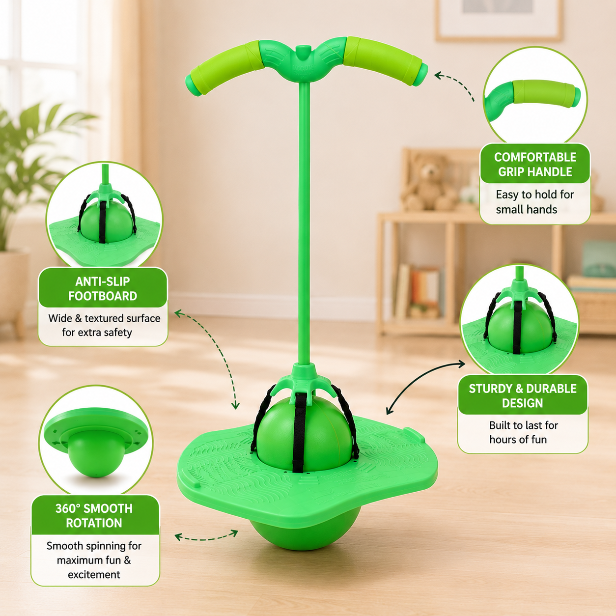 Balance Jumping Ball With Handle Bouncing and Balance Toy for Kids