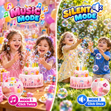 Cake Automatic Bubble Machine Toy with LED Light & Music for Kids (578)