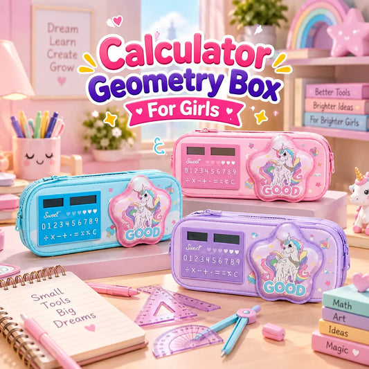 Calculator Geometry Box For Girls - Toynix.pk