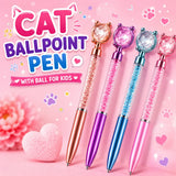 Cat Ballpoint Pen With Ball For Kids (1111)